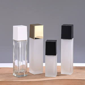 <span class=keywords><strong>BEYO</strong></span>, alta calidad, cuadrado, esmerilado, transparente, vidrio grueso, loción cosmética, esencia, bomba líquida, rociador, botella de Spray portátil - Product Image 1