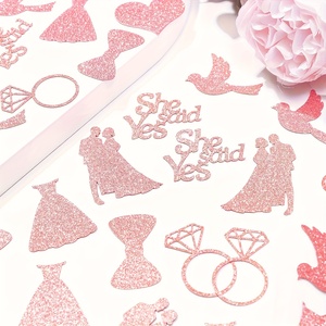 Confettis de <span class=keywords><strong>table</strong></span> roses scintillants en forme de diamant pour mariage, fiançailles, fête prénuptiale et décoration de fête - Product Image 1