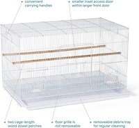 Cage de Vol Rectangulaire Empilable de 30 pouces pour l'Élevage d'Oiseaux, Volière pour Canaris, Agapornis, Petits Oiseaux et Parakeets