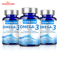 60 capsules d'huile de poisson oméga-3 avec EPA et DHA pour une utilisation quotidienne comme complément alimentaire