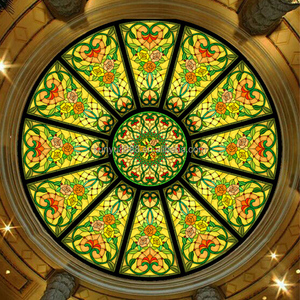 Fábrica personaliza iluminación y decoración de techo interior estilo catedral europea con vidrieras templadas. - Product Image 1