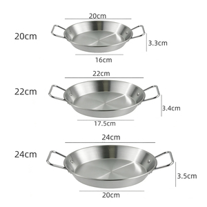 Sartén Redonda Plana Minimalista Personalizable Directo de Fábrica, Sartén de Acero Inoxidable para Mariscos y Fideos con Asas - Product Image 3