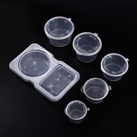 Contenants à sauce jetables en plastique PP transparents à paroi simple avec couvercles, 1oz, 1.5oz, 2oz, 3oz, 4oz, pour vinaigrette et sauce tomate