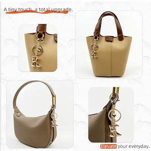 Gold Bubble Designs Letter Initial Keychain <b>Bag</b> Charms Cute Purse Charms For Handbags - Product Image 3