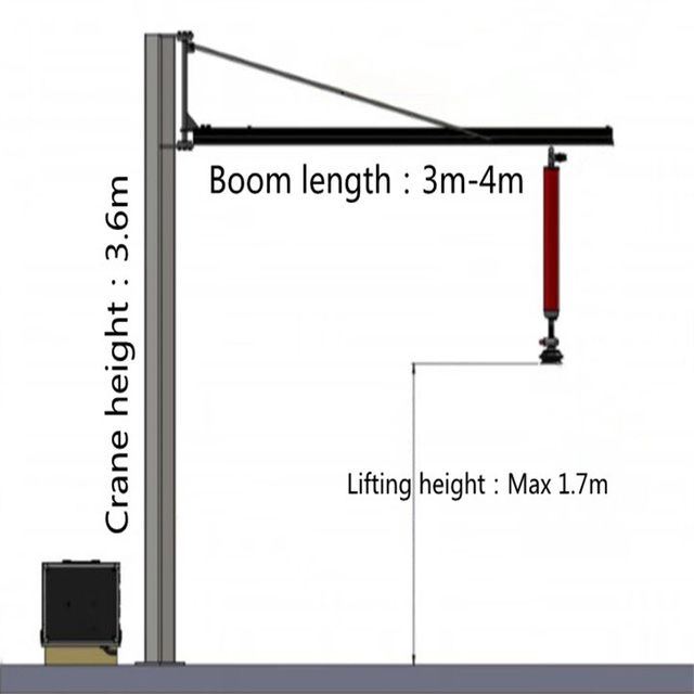 Electric Portable Mobile Jib Crane Option Vacuum Tube Lifter Equipment for Bag Carton Lifting