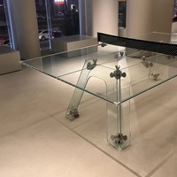 Table de ping-pong intégrée en verre trempé de 15 mm d'épaisseur, confortable, pour usage domestique, vente directe usine