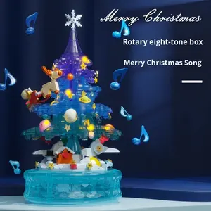 Juego de bloques de construcción de casa de pan de jengibre de Papá Noel transfronterizo de juguete de plástico DIY a escala 1:36 para la temporada de vacaciones de los niños - Product Image 5