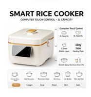 Cuisinière à riz intelligente multifonction 3L 700W, commande tactile, cuve intérieure en aluminium antiadhésive, cuisinière à riz électrique pour la cuisine à domicile