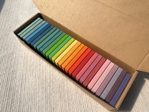 Juguetes de apilamiento de madera, cubos de dominó de arcoíris, madera de cal, clasificación de Color manchado hecho a mano para niños, juego creativo - Product Image 3