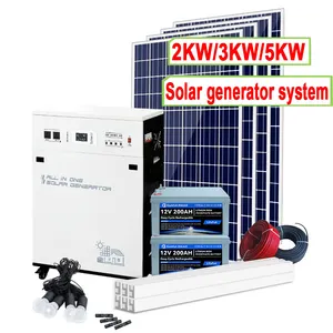 2000w 3000w 5000 w portatile 110v 220v 2000 3000 5000 watt generatore di energia solare al litio con pannello per la casa