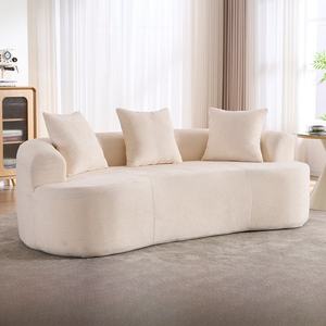 High Density Compressed Vacuum Packed 2 Seater Fabric <b>Foam</b> <b>Sofa</b> Space Saving Curved Moon Design Small Living Apartment Hotel - Product Image 1