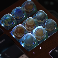 Lune Huit Planètes du Système Solaire 3D Résine Translucide Clavier Mécanique Personnalisé DIY keycaps