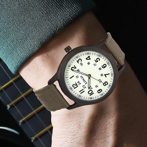 OEM นาฬิกาข้อมือทหารสำหรับผู้ชาย, นาฬิกาควอตซ์กันน้ำ30เมตรสายไนลอนแสดงวันที่กลางแจ้งกีฬาทหาร - Product Image 6