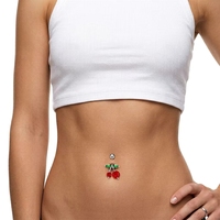 Anneau de nombril en titane cerise, bijoux de piercing pour femme, bijoux de corps tendance, fournisseur en gros personnalisé OEM, usine ODM