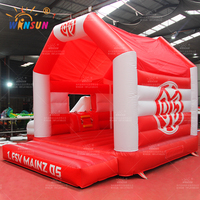 Château gonflable combiné WINSUN rouge et blanc en PVC, trampoline ignifuge, taille personnalisée pour les jeux en plein air, les fêtes et les carnavals