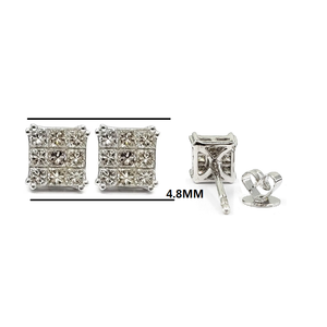KOK Custom 18K White Gold Brilliant Cut Clip Stud Earrings Women Good Quality Real Diamond Cute Wedding Anniversary Engagement - Product Image 2
