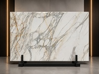 Dalle de marbre Calacatta Gold en pierre naturelle pour comptoirs, îlots de cuisine, dessus de meubles de salle de bain et projets d'aménagement intérieur