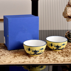 Luxury Yellow Floral Ceramic Dinnerware Set Gold Rim Porcelain Plates Bowls Cups Teapot and Vases for Elegant Dining and Decor - Product Image 6