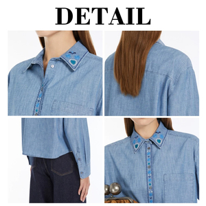 Camisa de Mezclilla Selvage de Lujo para Hombre - Camisa de Mezclilla Cruda de Alta Gama con Costuras en Contraste y Botones Metálicos - Product Image 6