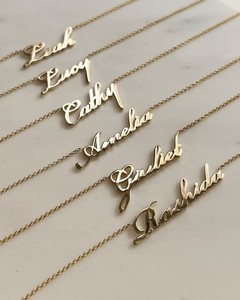 Collana di lettere di moda pendente con diamanti alfabeto in oro 10K per uomo donna regalo di compleanno - Product Image 6