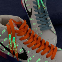 Lacets de chaussures Flippedstore YNBG XD852 Rouge Adapt AF1 Game LOLgoodgameblazer Dégradé Pixel Plat Paire Tissu Coton Style Noctilucent