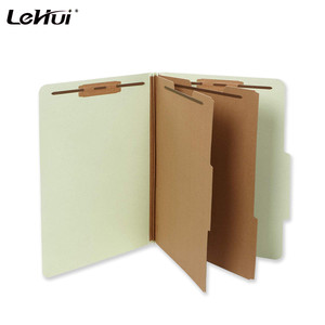 25-Pack Gray/Green Letter Size 2.5 Inch Expansion 2 <strong>Dividers</strong> Pressboard Classification Paper File <strong>Folder</strong> with Fasteners - Product Image 1