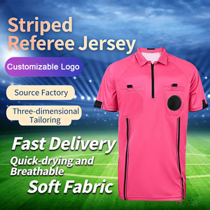Maillot d'arbitre de football professionnel à manches courtes, respirant, anti-humidité, protection UV, grande taille, uniforme sportif unisexe - Product Image 1