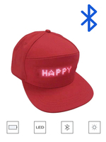 Casquettes à messages LED, casquette de baseball avec logo lumineux, chapeau de fête lumineux pour adultes, écran lumineux programmable, Bluetooth, snapback