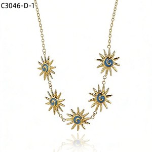 Amy Amy Fashion <b>Statement</b> <b>Necklace</b> Gold Plated Alloy Shell Star Pendant For Women Party Everyday Wearing - Product Image 5