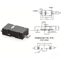 D2LS-21 Interrupteur à point gris, bouton poussoir pour clavier et souris, micro-interrupteur