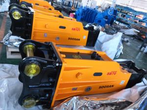 SOOSAN SB70 TIPO DE CAJA Martillo hidráulico disponible características estándar manguera de cincel Caja de Herramientas cilindro de nitrógeno doce meses de garantía - Product Image 6