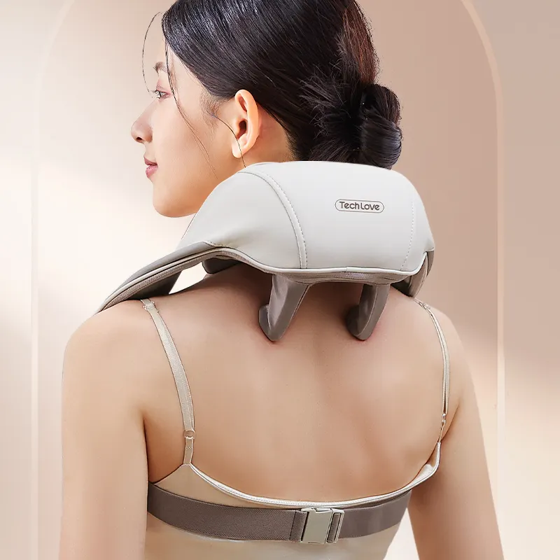 Pain Relief Back Relax Portable Travel Neck Support Smart Shiatsu Electric Back Neck Shoulder Massager With Heat