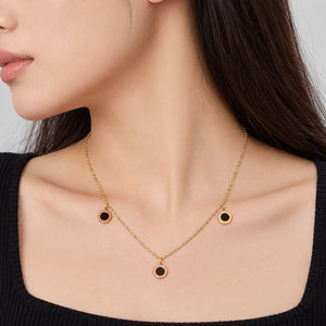 สร้อยคออะคริลิคสเตนเลสสตีล ชุบทอง 14K ด้วยระบบสุญญากาศ สายยาว 43+5.5 ซม. จี้ขนาด 8 มม. - Product Image 5