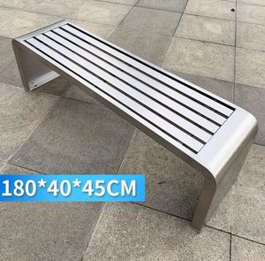 आधुनिक डिजाइन चांदी स्टेनलेस स्टील बेंच बाहरी पार्क शॉपिंग मॉल समुदायों के लिए बैकरेस्ट अनुकूलन लंबाई के साथ - Product Image 5