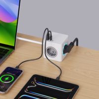 Nouvelle prise murale portable PD25W à charge rapide, style KC/EU, avec anneau lumineux qui s'allume lorsqu'il est branché, Impact Office