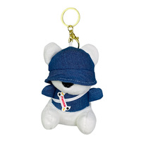 Jouets en peluche de dessin animé, lapin mignon en peluche avec chapeau, porte-clés, mini peluches, poupée en peluche, porte-clés lapin cool