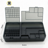 Boîte de rangement en plastique PP double couche pour composants, réparation de téléphones portables, cartes mères, puces, vis, pièces détachées, avec logo et couleur personnalisés