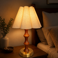 Lampe de table à abat-jour en lin, tige en bois, base en métal, variateur tactile, rechargeable, batterie 2600 mAh, sans fil, pour chambre à coucher, salon