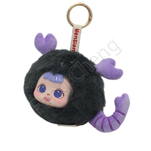 Jouets en peluche ronds de créatures mythiques mignonnes, figurines en boîte mystère, breloques de sac fantaisie, cadeau Gashapon de 100-120 mm - Product Image 5