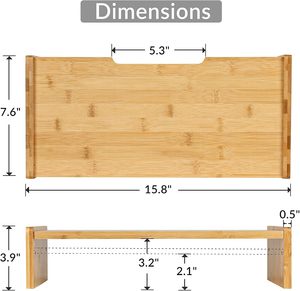 Phong cách tối giản hiện đại Chiều cao tre có thể điều chỉnh màn hình đứng giữ máy tính - Product Image 5