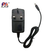 Adaptateur d'alimentation 12V2A 24W AC-DC avec prise UK, matériau PC ABS, garantie de 3 ans, pilotes LED, prises de voyage