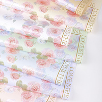 Papier d'emballage pour fleurs coréen imperméable Aierflorist Pearl Film Neon Rose 56x56cm, style tendance, matériel pour bouquets