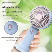 Mini ventilateur portatif, chargement USB, 3 vitesses, batterie intégrée, silencieux, support de téléphone portable, petit ventilateur électrique, moteur à balais