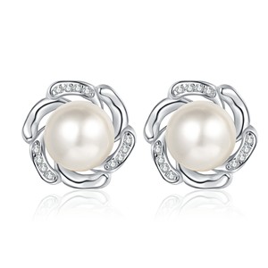 Boucles d'oreilles en argent S925 avec perles de moissanite, motif bourgeons de fleurs, élégantes, pour femmes, bijoux de mariage et de fête, vente en gros, personnalisation - Product Image 5