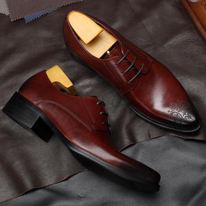 Zapatos de Vestir para Hombre Estilo Británico, Zapatos Oxford de Negocios con Cordones, de Cuero Genuino, Zapatos Planos para Conducir, Mocasines para Hombre - Product Image 1