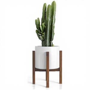 Soporte Ajustable de Bambú para Plantas de Interior, Marrón, de un Solo Nivel, Soporte de Pared para Plantas, Estilo Moderno de Mediados de Siglo, Estante para Macetas para Cocina - Product Image 1