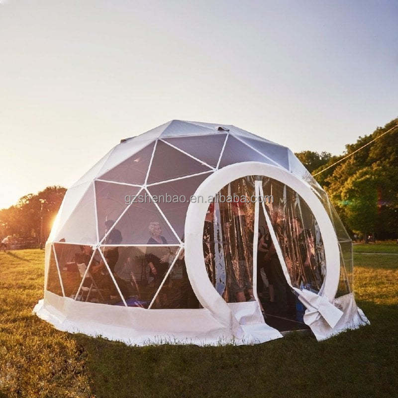 屋外高級グランピングジオドームテントPVCドーム価格プレハブ
