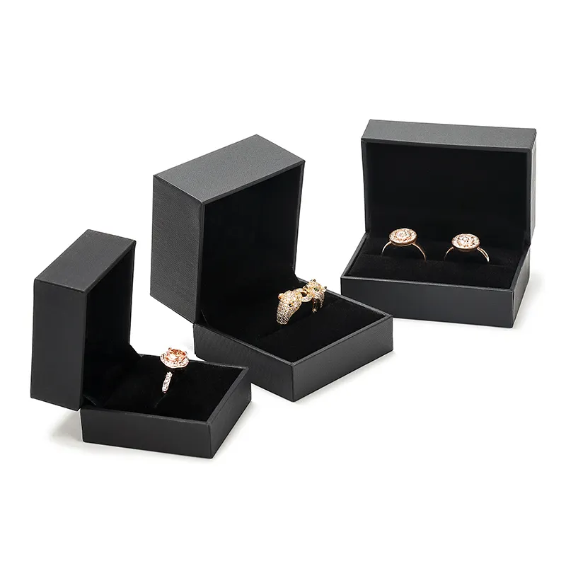 DIGU özel logo sıcak satış takı özel logolu kutu siyah mücevher kutusu lüks bilezik kolye yüzük ambalaj mücevher kutusu