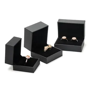 DIGU logo personnalisé offre spéciale boîte à bijoux logo personnalisé boîte à bijoux noire bracelet de luxe collier bague emballage boîte à bijoux