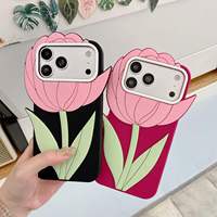 Coque de téléphone en silicone tendance motif tulipe pour femmes et filles, résistante aux chocs, pour iPhone 17 Pro Max, 17 Air, 16E, 16 Plus, 18